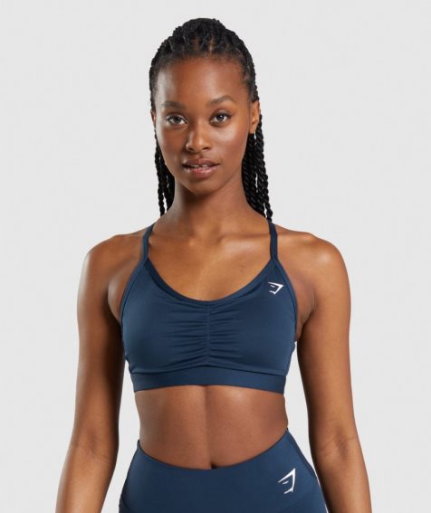 Staniki Sportowe Gymshark Ruched Damskie Granatowe | PL 519TGH